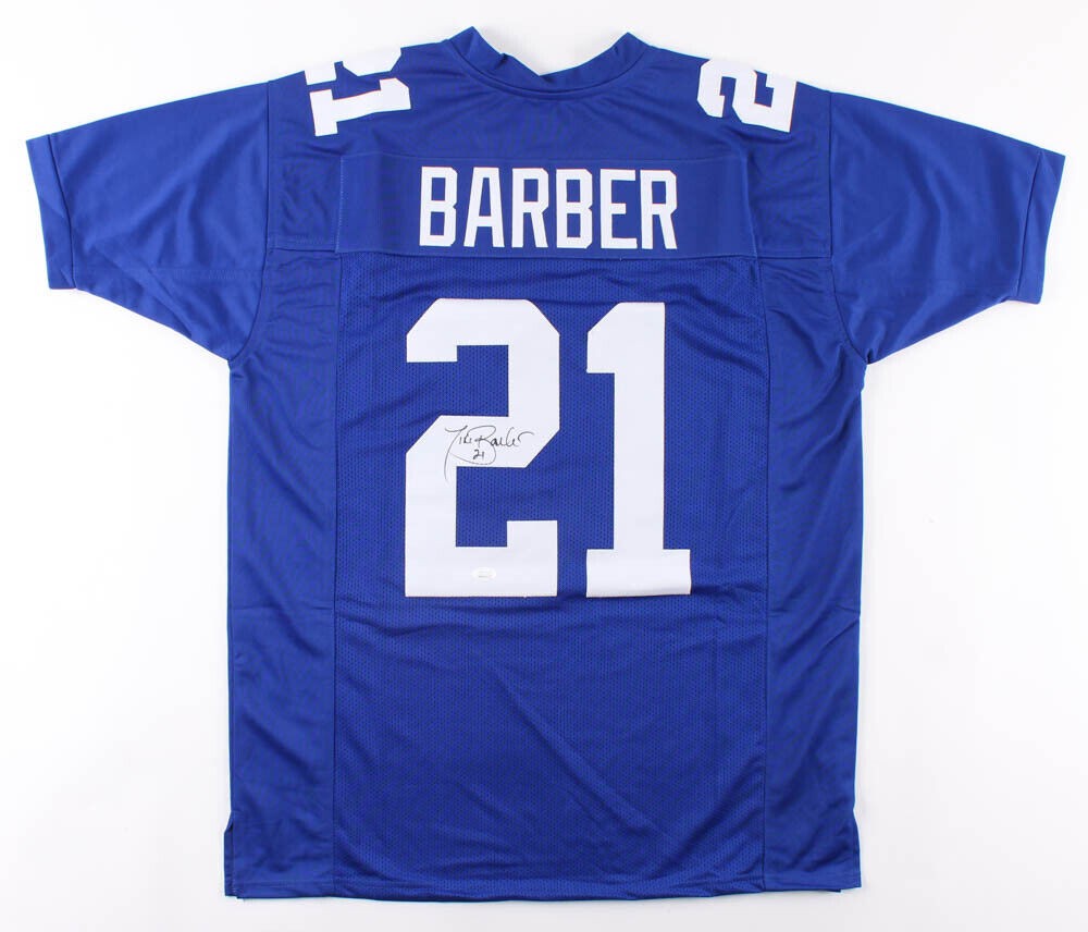 Tiki Barber Autographed Signed New York Giants Jersey (JSA COA) 3 Pro Bowl  R.B 2004 2006