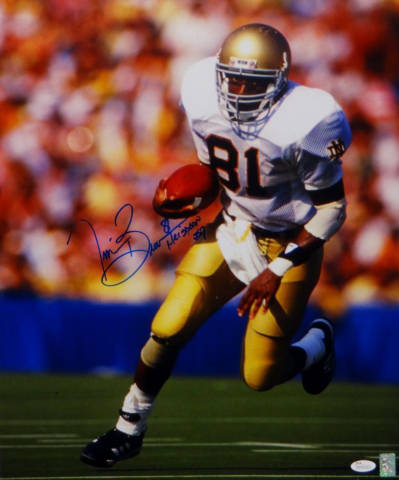 Tim Brown Autographed Signed Notre Dame 16X20 Running Photo W