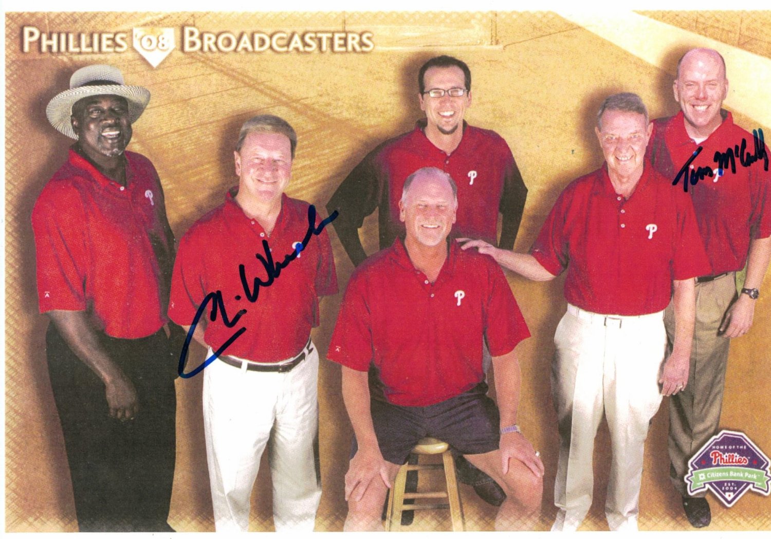 Tom McCarthy & Chris Wheeler Philadelphia Phillies Autographed Signed 8x10  Photo - Certified Authentic