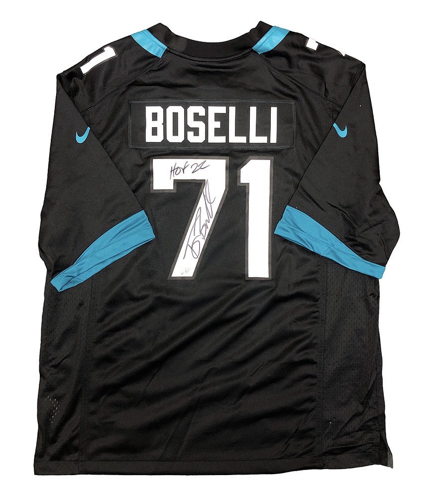 Tony Boselli Autographed Signed Jacksonville Jaguars Black Nike XL Jersey  with HOF 22 Inscription - Beckett QR Authentic