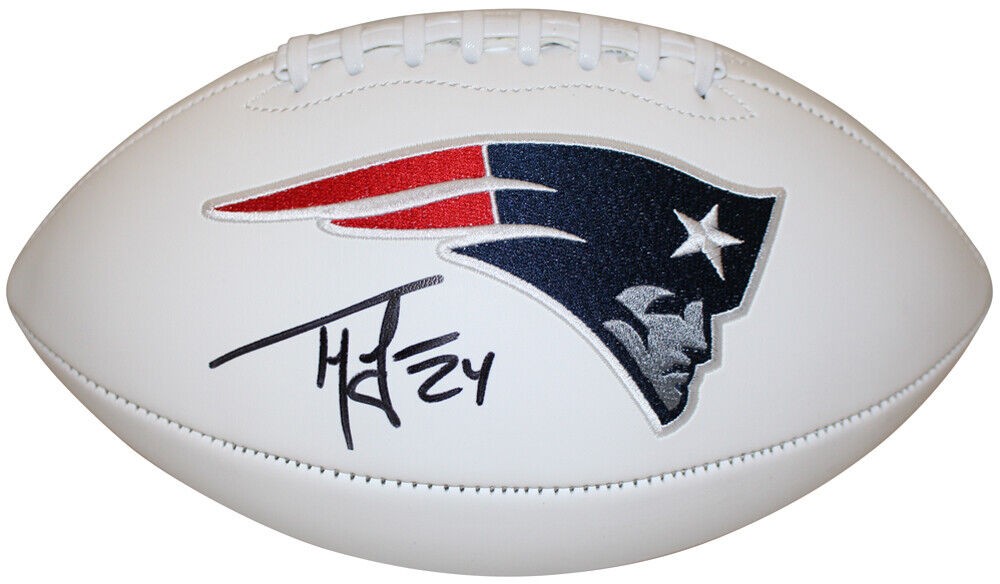 Ty Law Autographed Signed New England Patriots Logo Football Beckett