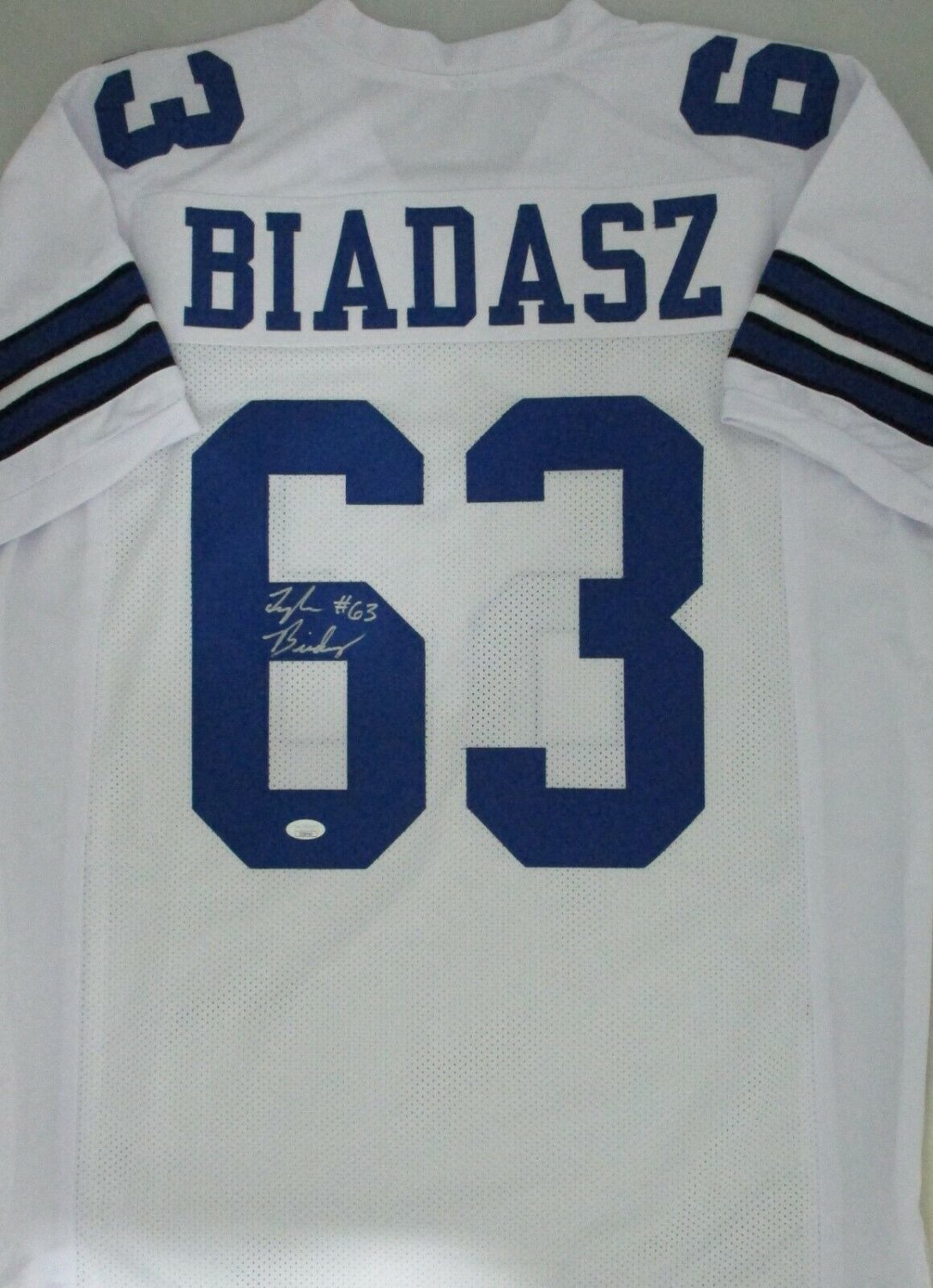 Tyler Biadasz Autographed Signed Cowboys Center Custom Replica White Jersey  Auto - JSA