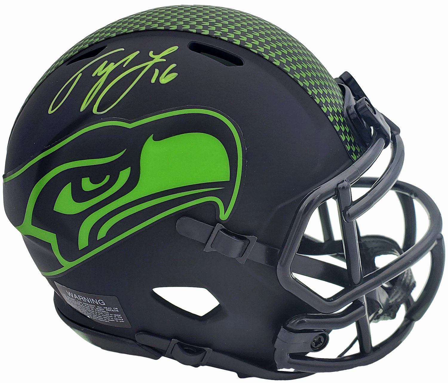 Tyler Lockett Autographed Seattle Seahawks Speed Mini Helmet In Green MCS Holo 