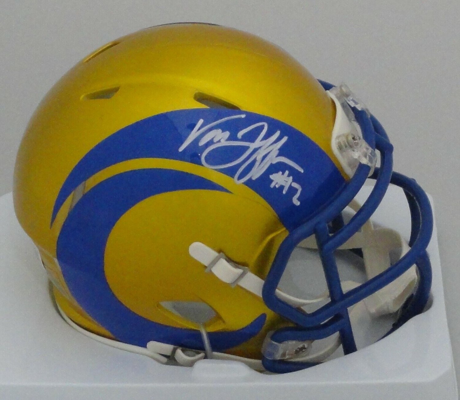 Van Jefferson Autographed Signed La Rams Sb Champs Riddell Flash Speed Mini  Helmet Auto Beckett