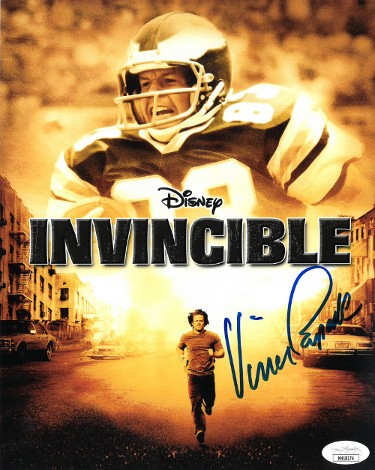 Autographed/Signed Vince Papale Invincible with Mark Wa