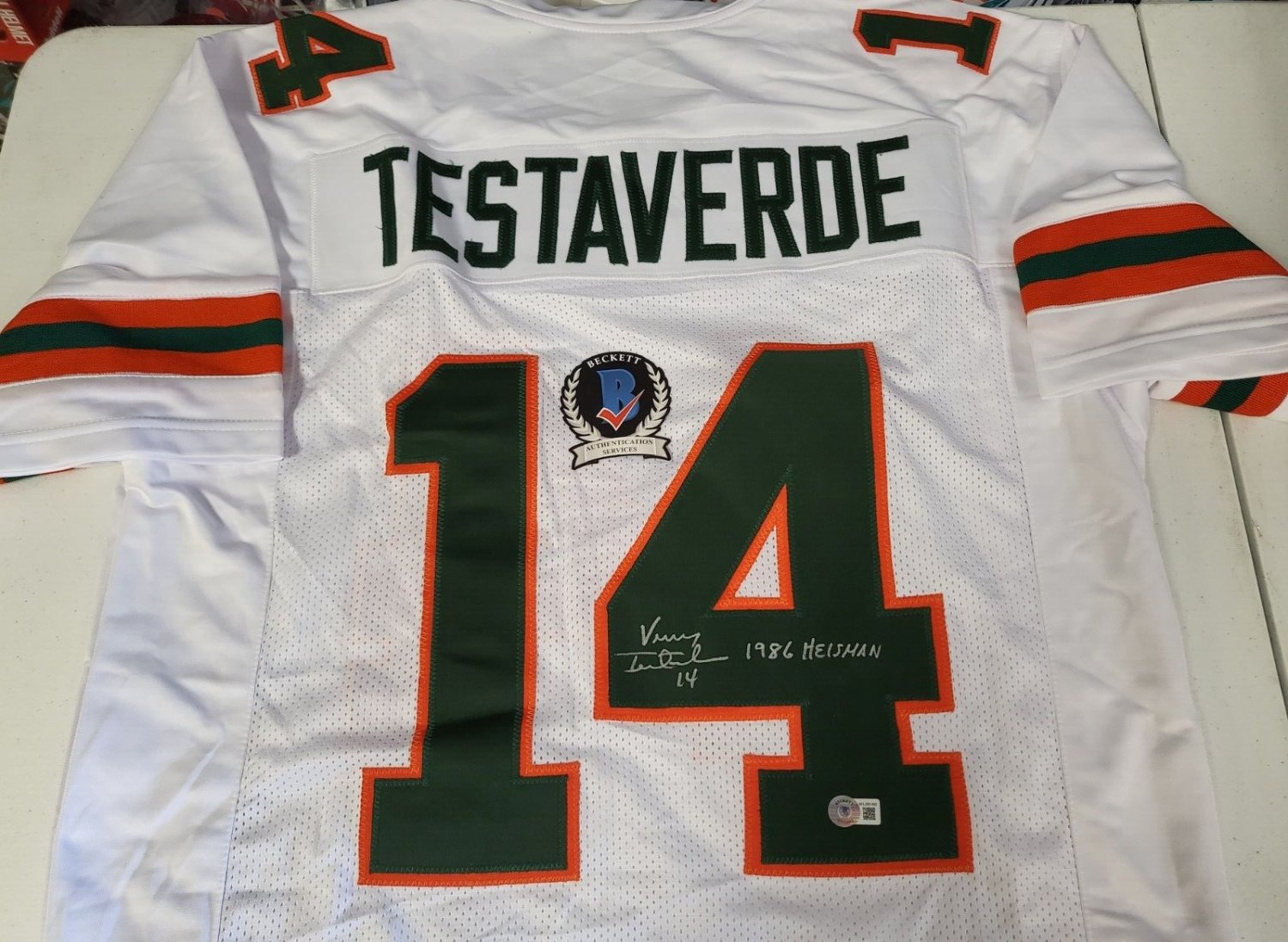 Vinny Testaverde Autographed Tampa Bay Buccaneers (Creamsicle #14