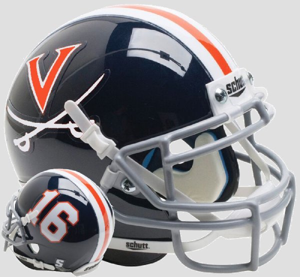 Virginia Cavaliers Mini XP Authentic Helmet Schutt Blue 16