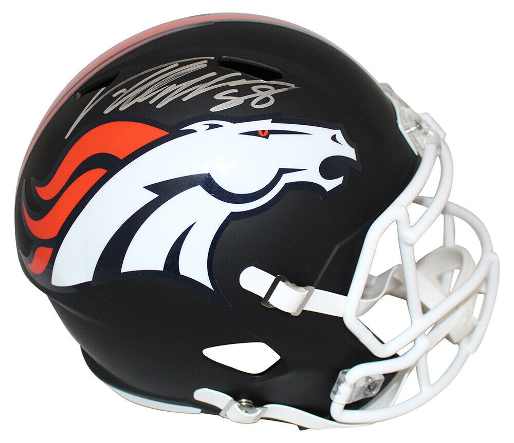 Von Miller Autographed Signed Denver Broncos Black Matte Replica Helmet JSA