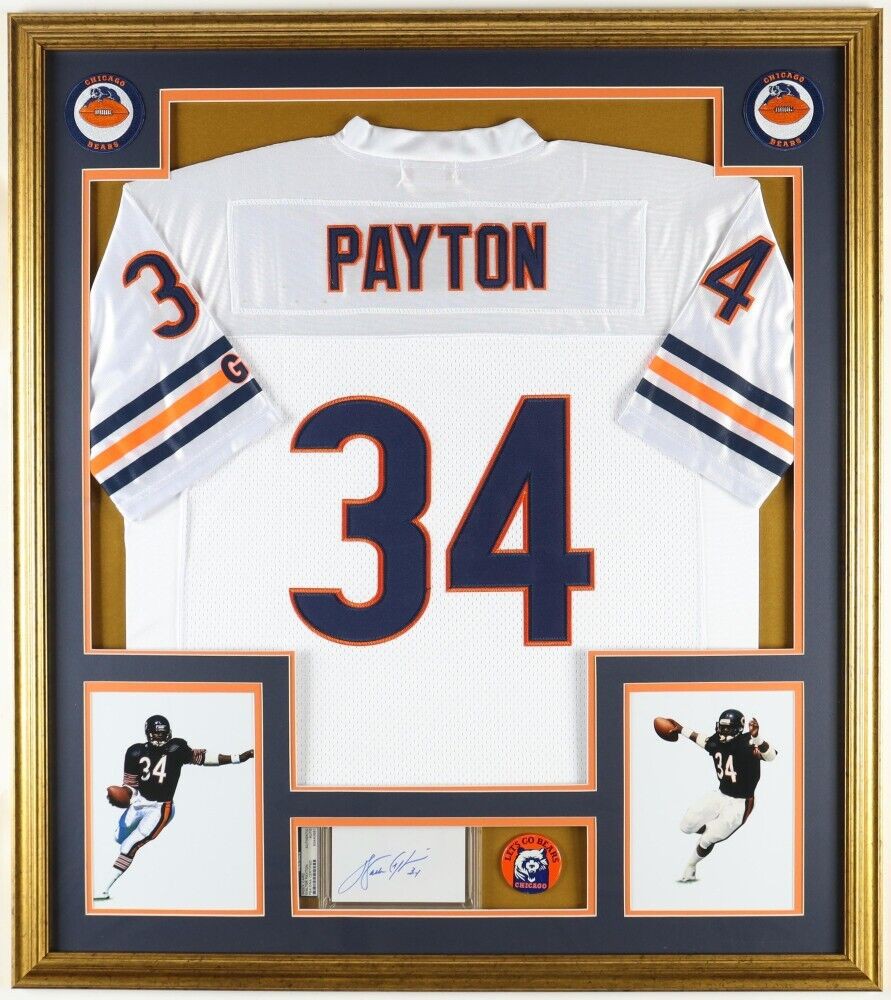 framed walter payton jersey