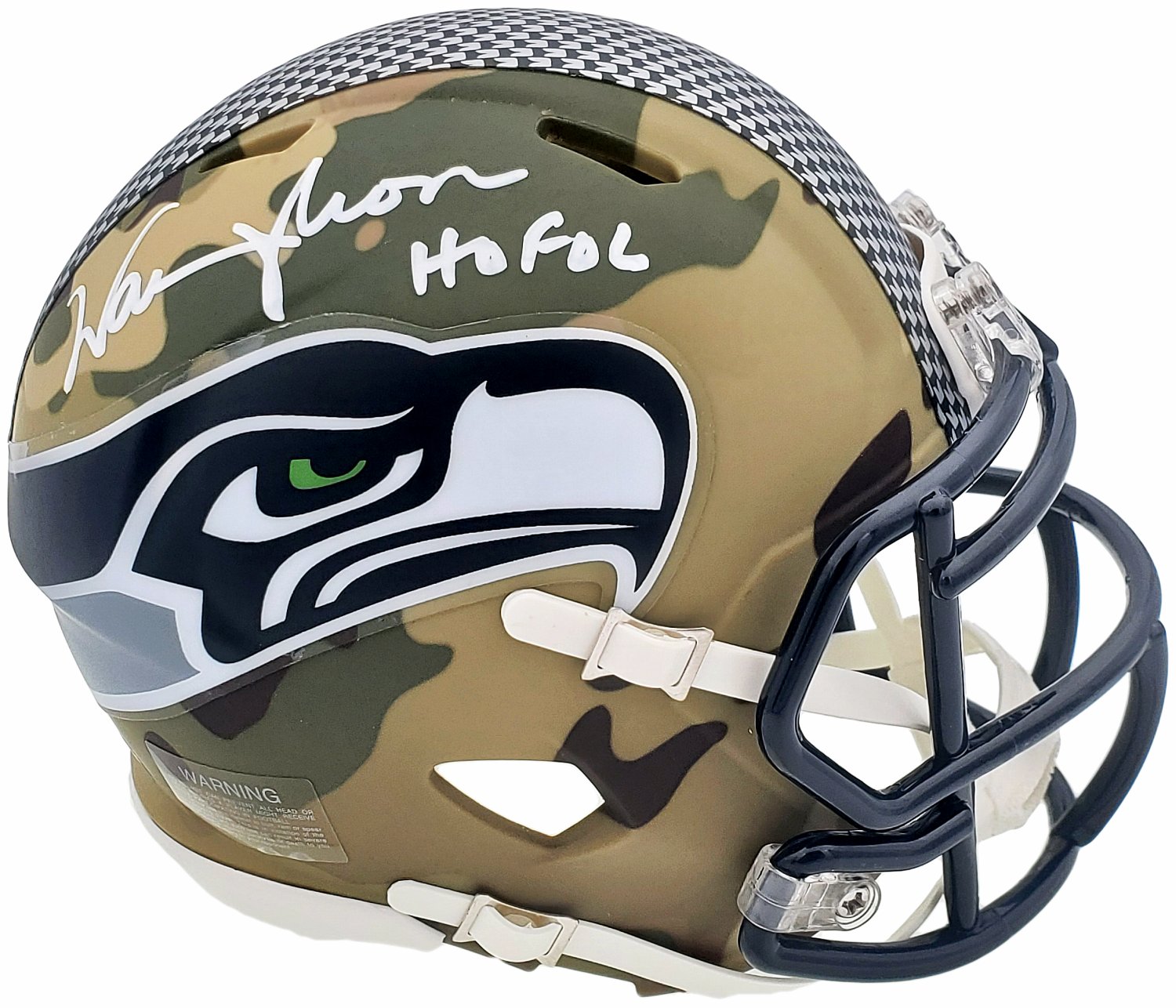 Warren Moon Autographed Signed Seattle Seahawks Camo Mini Helmet 'HOF 06'  Mcs Holo