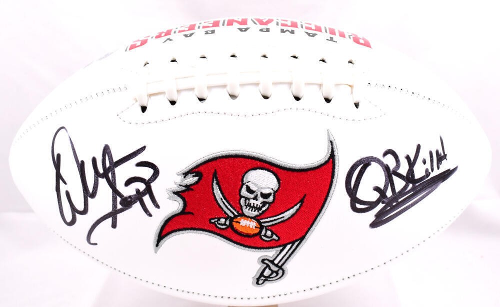 Warren Sapp Autographed Signed Buccaneers Logo Football With Qb
