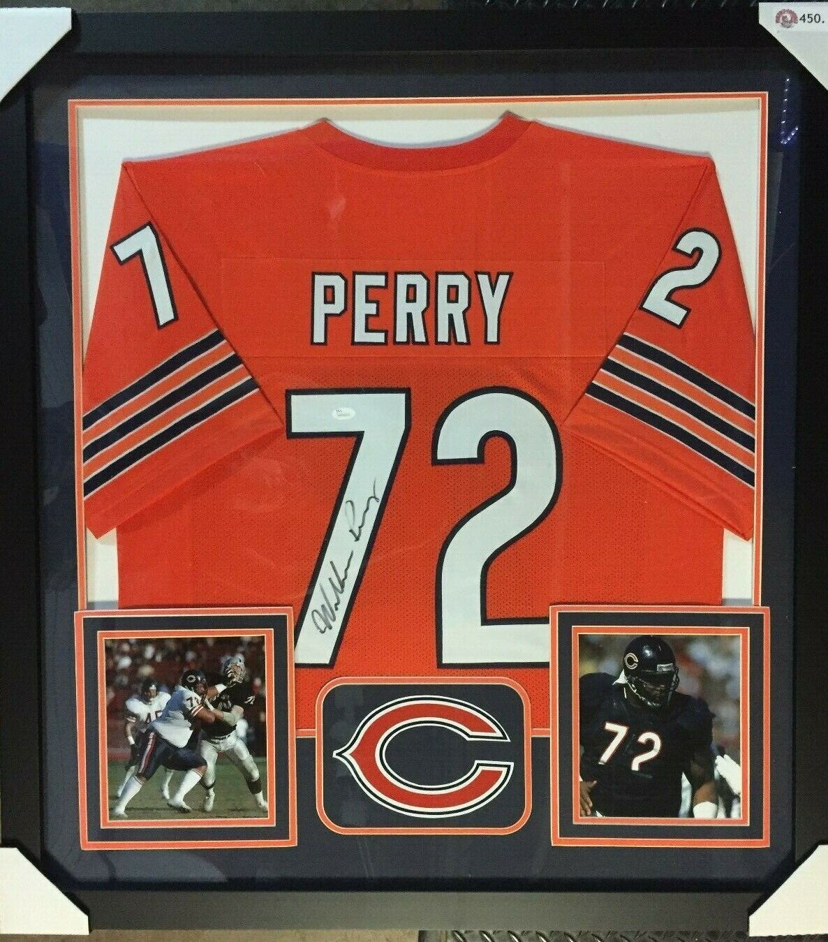 William Perry Autographed Signed Bears 36' X 39' Custom Framed Jersey (JSA  COA) 'The Fridge'