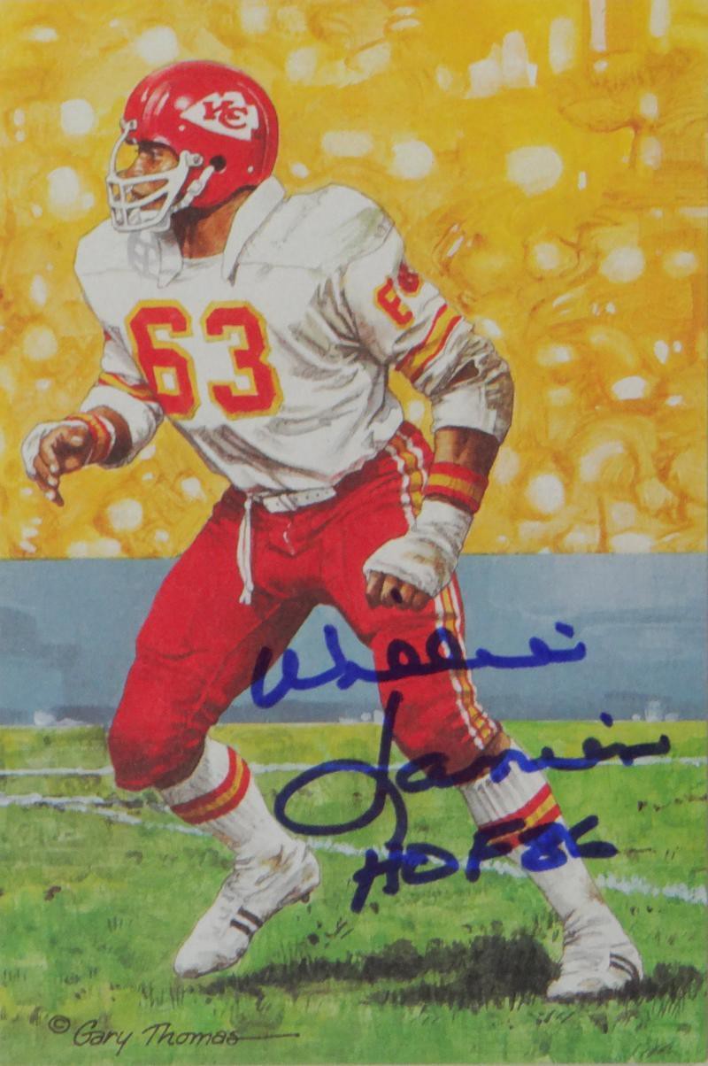 Willie Lanier Autographed Signed Kc Chiefs Goal Line Art Card W/ HOF- JSA W  Auth Blue