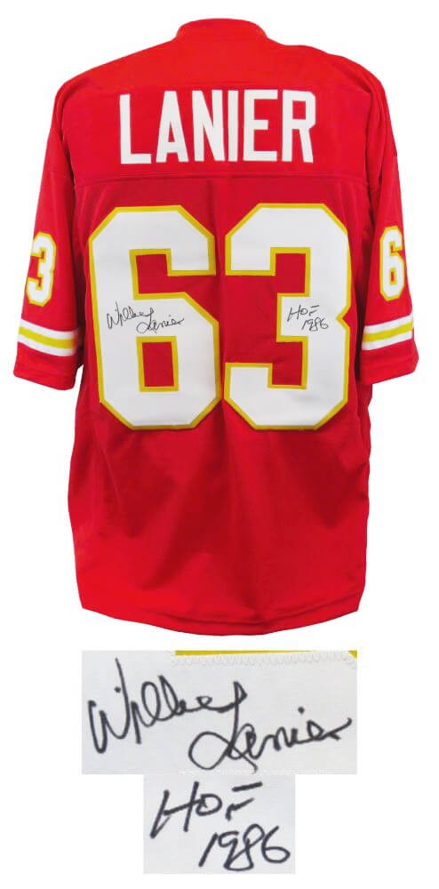 Willie Lanier Autographed Signed Red Throwback Custom Football Jersey  w/HOF'86