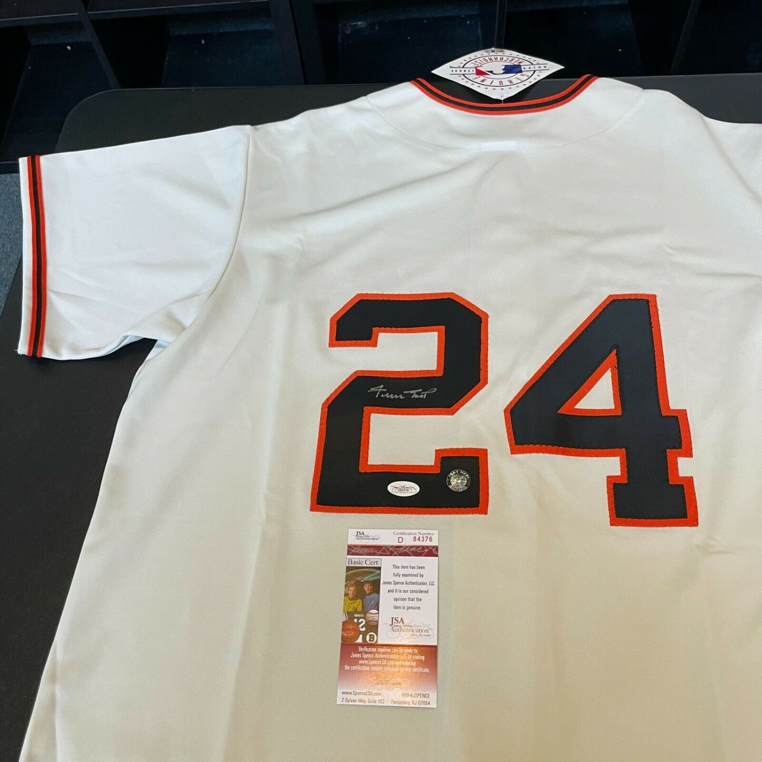 Willie Mays Autographed and Framed San Francisco Giants Jersey