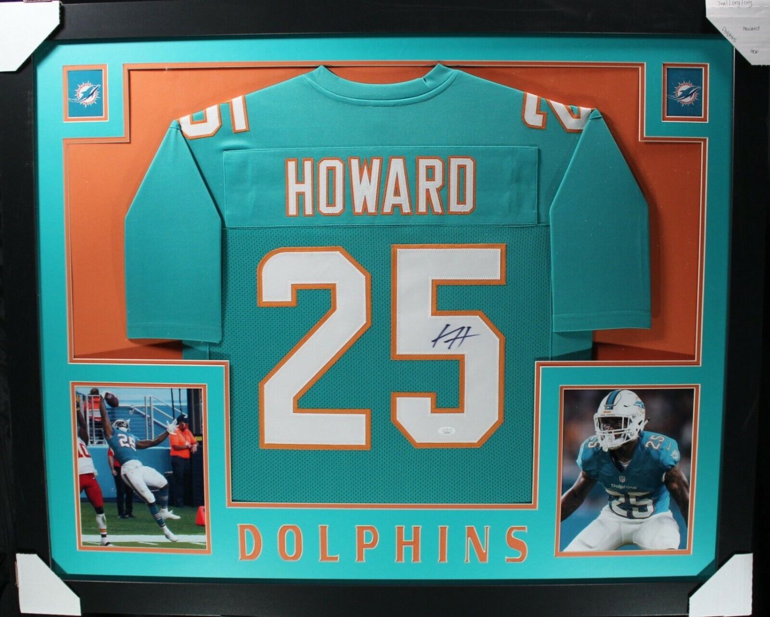 Xavien Howard Autographed Signed (Dolphins Teal Skyline) Framed Jersey JSA