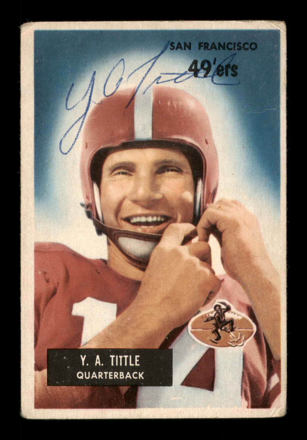 Y.A. Tittle Autographed Signed Y.A. 1955 Bowman Card #72 San