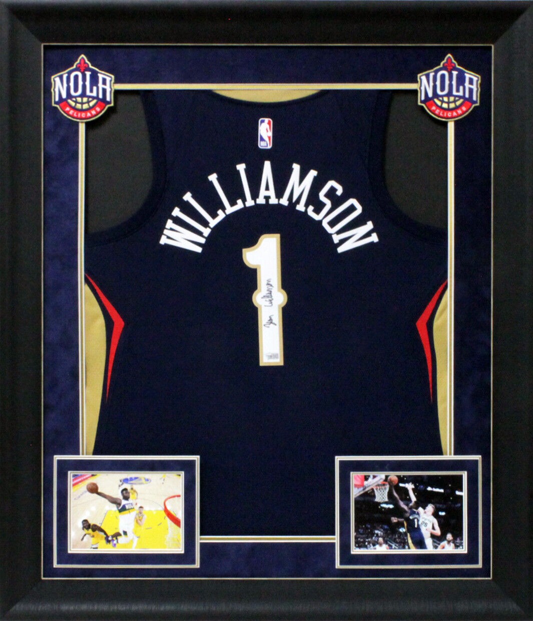 Zion Williamson New Orleans Pelicans Deluxe Framed Autographed Navy Nike  Swingman Jersey