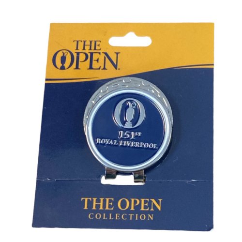 151st British Open Royal Liverpool Championship Commemorative Collection Navy and Silver Hat Clip with Ball Marker