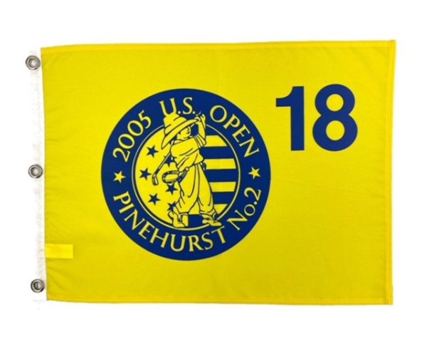2005 U.S. Open Pinehurst No. 2 Screen Printed Yellow Pin Flag 