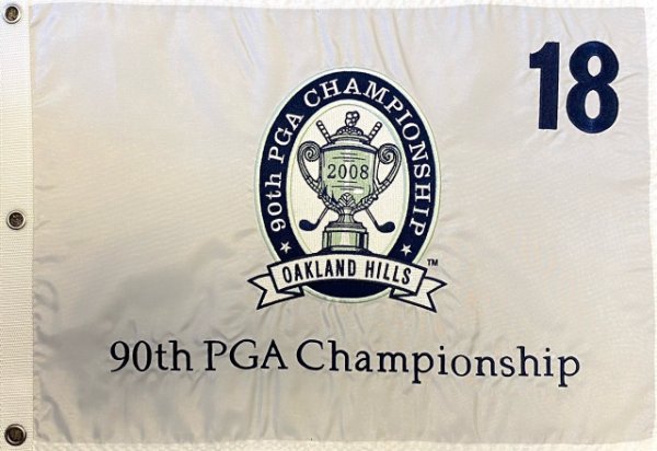 2008 90th PGA Championship Embroidered Pin Flag - Oakland Hills - P?draig Harrington Champion 