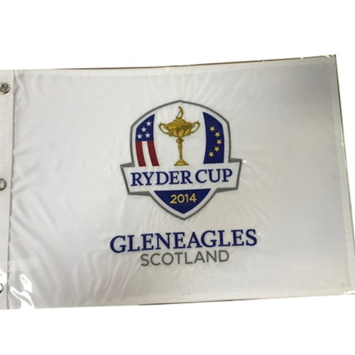2014 Ryder Cup Embroidered Pin Flag Authentic- Gleneagles Scotland - Europe Champion Led by Paul McGinley 