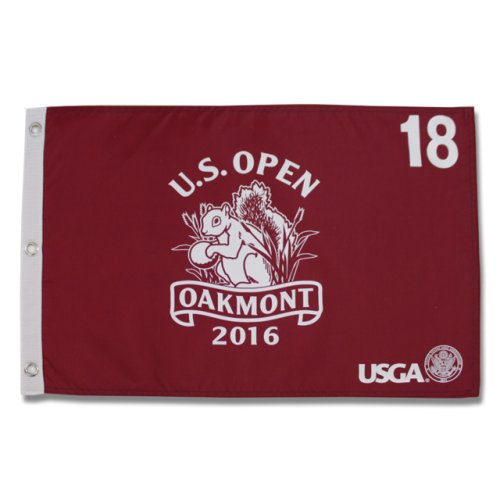 2016 US Open Championship Red Screen Printed Flag - Oakmont