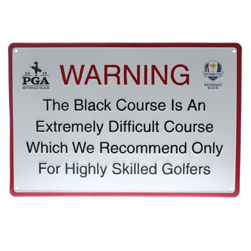 2019 PGA Championship Metal Pub Warning Sign - Bethpage Black 