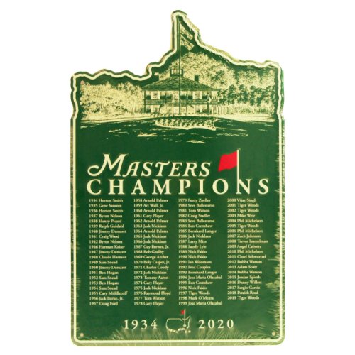 2020 Masters Green Metal Wall Sign - featuring Tiger Woods 2019 Champion 