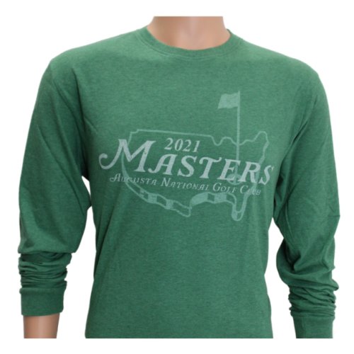 2021 Masters Heathered Green Long Sleeve Logo T-Shirt 