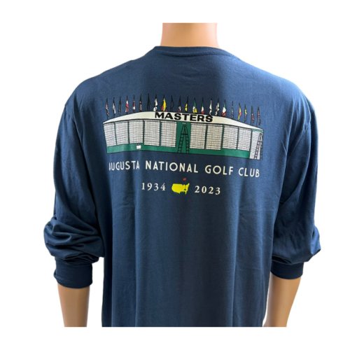 2023 Masters Navy Blue Leaderboard Long Sleeve T-Shirt 