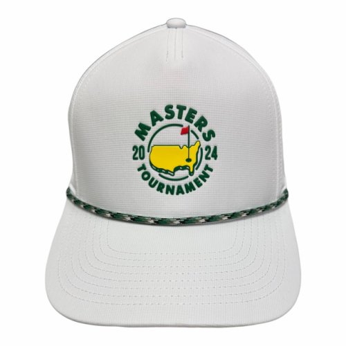 2024 Masters White Performance Tech Rubber Applique Rope Hat 