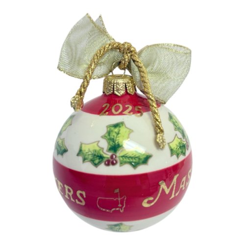 2025 Masters Hand Painted Red Ceramic Globe Ornament () 