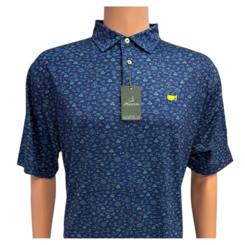 2025 Masters Peter Millar Blue Patterned Performance Tech Polo () 