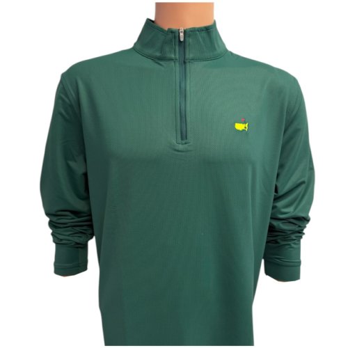 2025 Masters Peter Millar Green Pattern Performance Tech 1/4 Zip Pullover () 