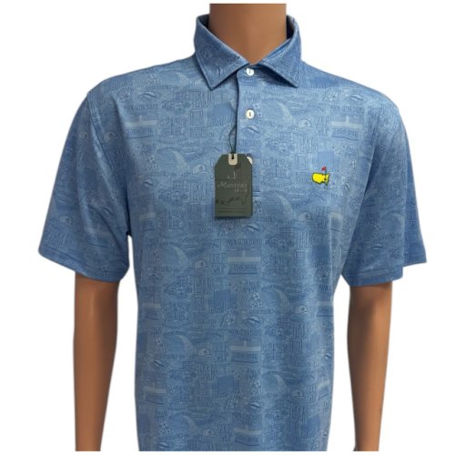 2025 Masters Tech Blue Stripe Performance Polo () 