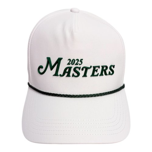 2025 Masters White Rope Hat with Rubber Lettering 