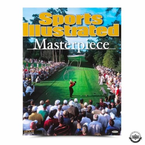 Authentic Tiger Woods Autographed Sports Illustrated Cover Print 15.5x20 - 2001 Masters 