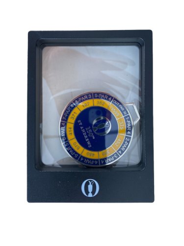 British Open 150th St. Andrews Navy and Yellow Yardage Bag Tag 