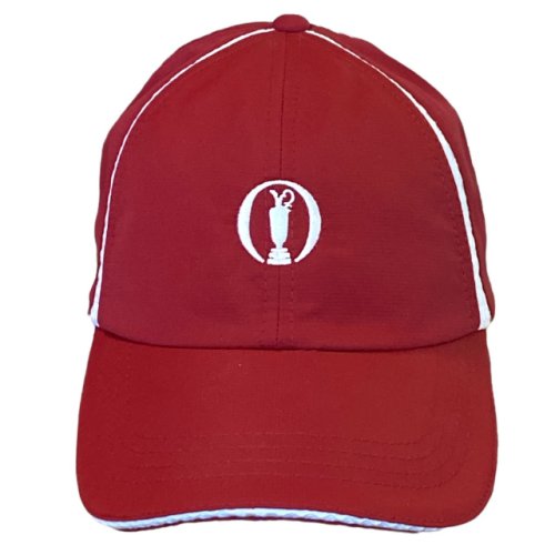 British Open Crimson and White Open Logo Performance Tech Hat 