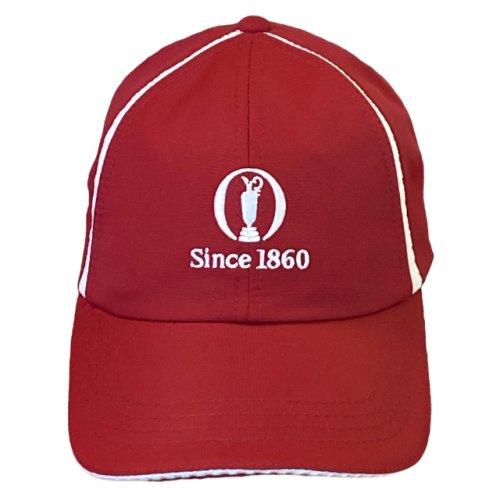 British Open Crimson and White Open Logo Since 1860 Performance Tech Hat 