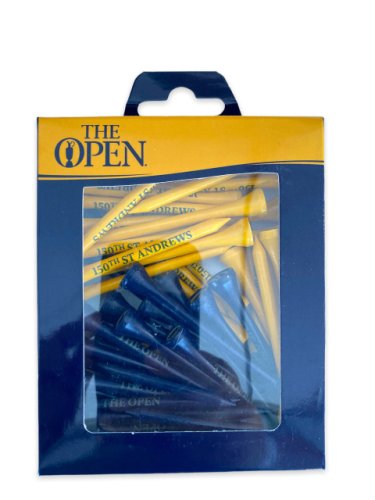 British Open Yellow and Navy Box of 30 Tees 