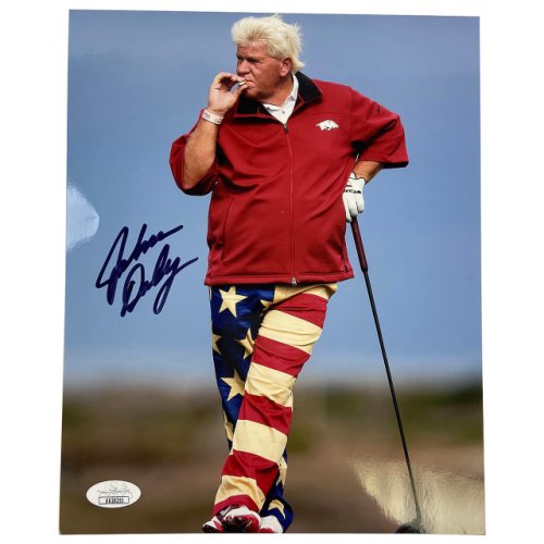 John Daly Autographed American Flag Pants 8x10 Photo 