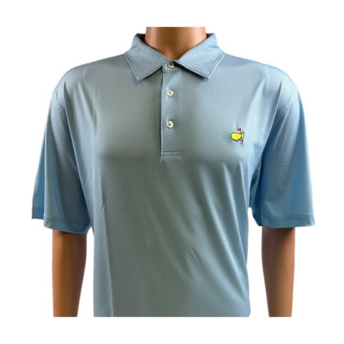 Masters Blue and White Check Performance Tech Polo 