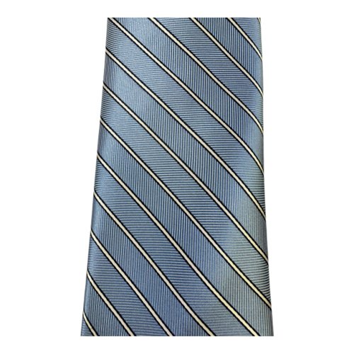 Masters Blue Tie with Silver Diagonal Stripes - Made in Italy 