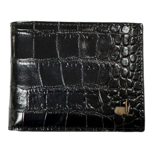 Masters by Martin Dingman Black Leather Alligator Grain Billfold Wallet 