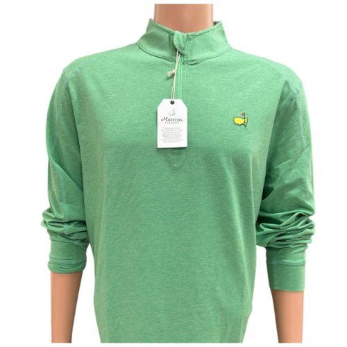 Masters Classics Collection Grass Green 1/4 Zip Heathered Pull Over Shirt 