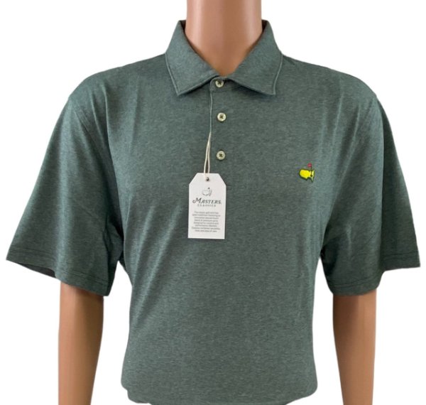 Masters Classics Evergreen Heathered Pique Knit Cotton Blend Polo 