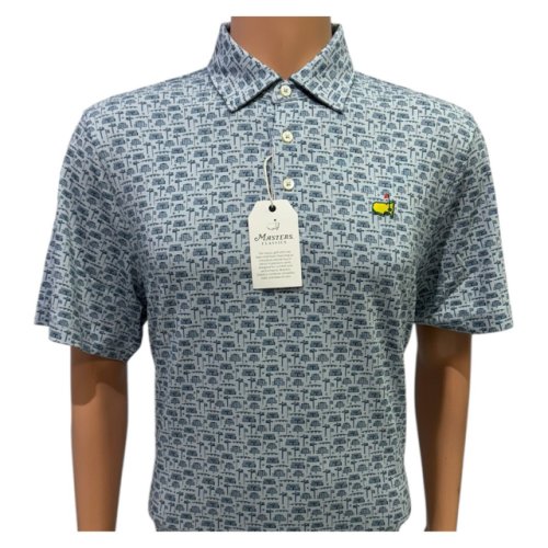 Masters Classics Grey Cotton Blend Polo with Navy Icons 