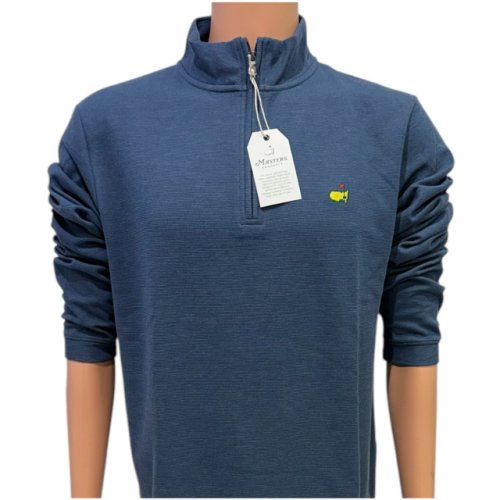 Masters Classics Navy Micro Ribbed 1/4 Zip Pullover 